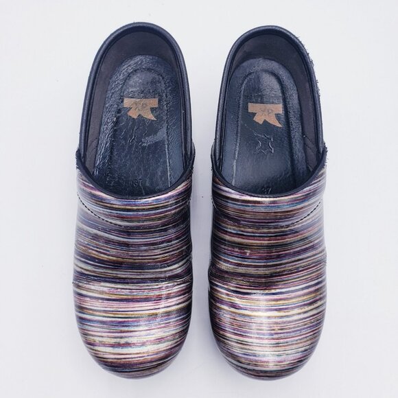 Dansko Women's Pro XP Muli Stripe Patent Leather‎ Clogs Women's EU 37 US 7-7.5 - Picture 6 of 9